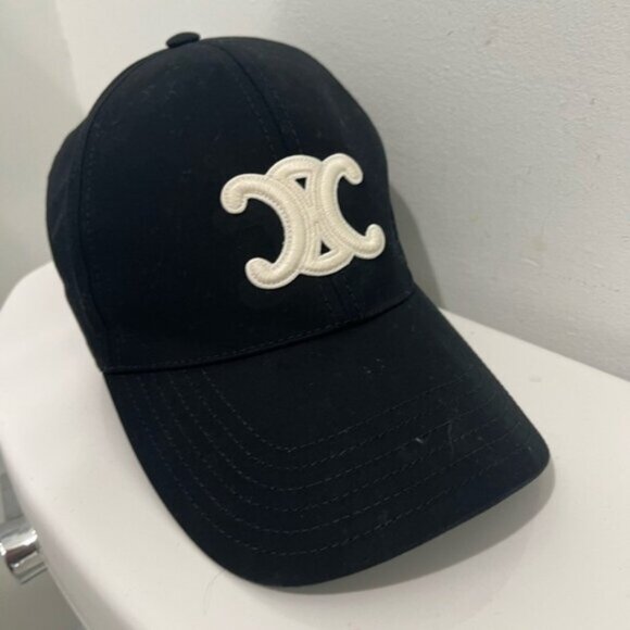 Celine Black Cap with White Logo - Picture 1 of 5
